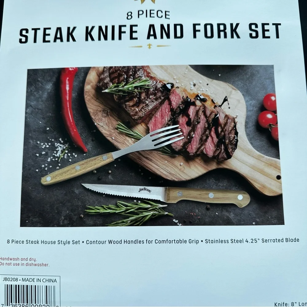 Jim Beam Two Sets of 8 Steak Knives and Forks